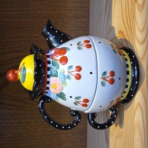 Mary Engelbreit Cherry Tea Pot with Cup and Lid